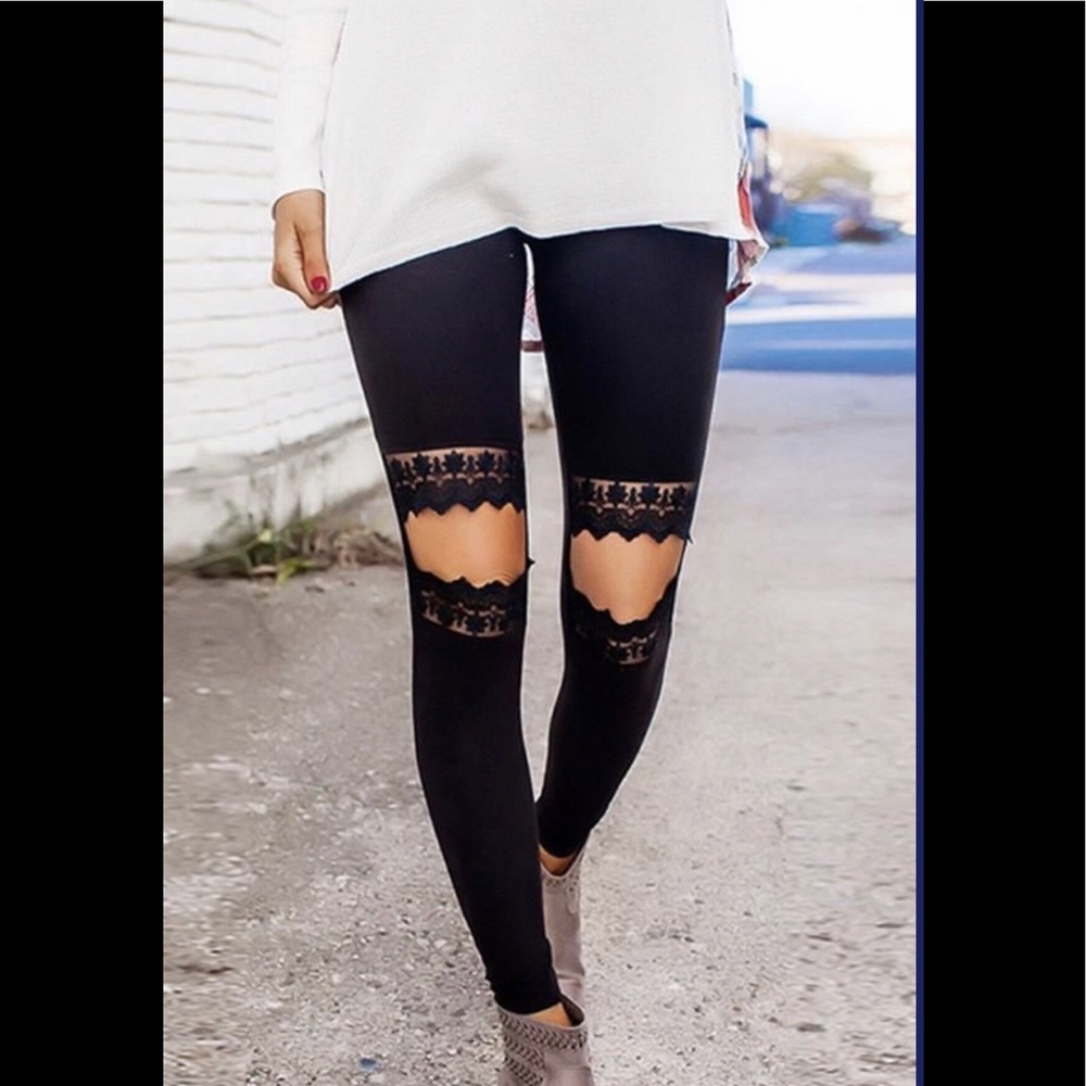 Lace Knee Leggings